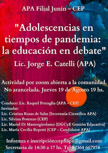 "Adolescencias en tiempos de pandemia: la educación en debate"