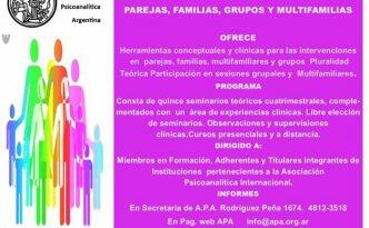 Carrera de formación psicoanalítica en parejas, familias, grupos y multifamilias