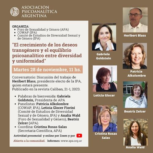 'El crecimiento de los deseos transgénero y el equilibrio psicoanalítico entre diversidad y uniformidad'