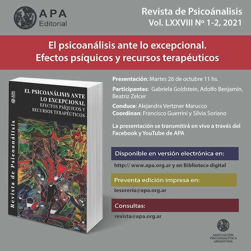 "El psicoanálisis ante lo excepcional. Efectos psíquicos y recursos terapéuticos"