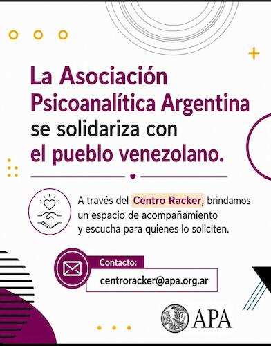La Asociación Psicoanalítica Argentina se solidariza con el pueblo venezolano