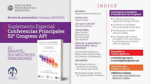 Suplemento Especial con las Conferencias principales del 52ª Congreso de API. 